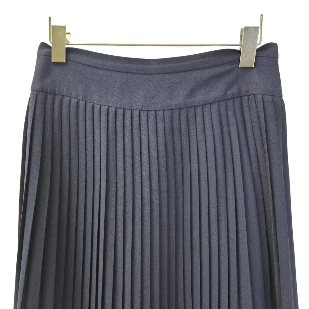 J. Crew Factory Pleated Midi Skirt in Navy Blue Size 6 Petite - Picture 4 of 6